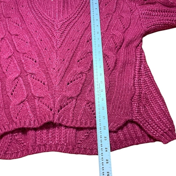 ANTHROPOLOGIE Acrylic Nylon Alpaca Blend Ramona Cable Knit V-Neck Sweater Sz S - Picture 8 of 12